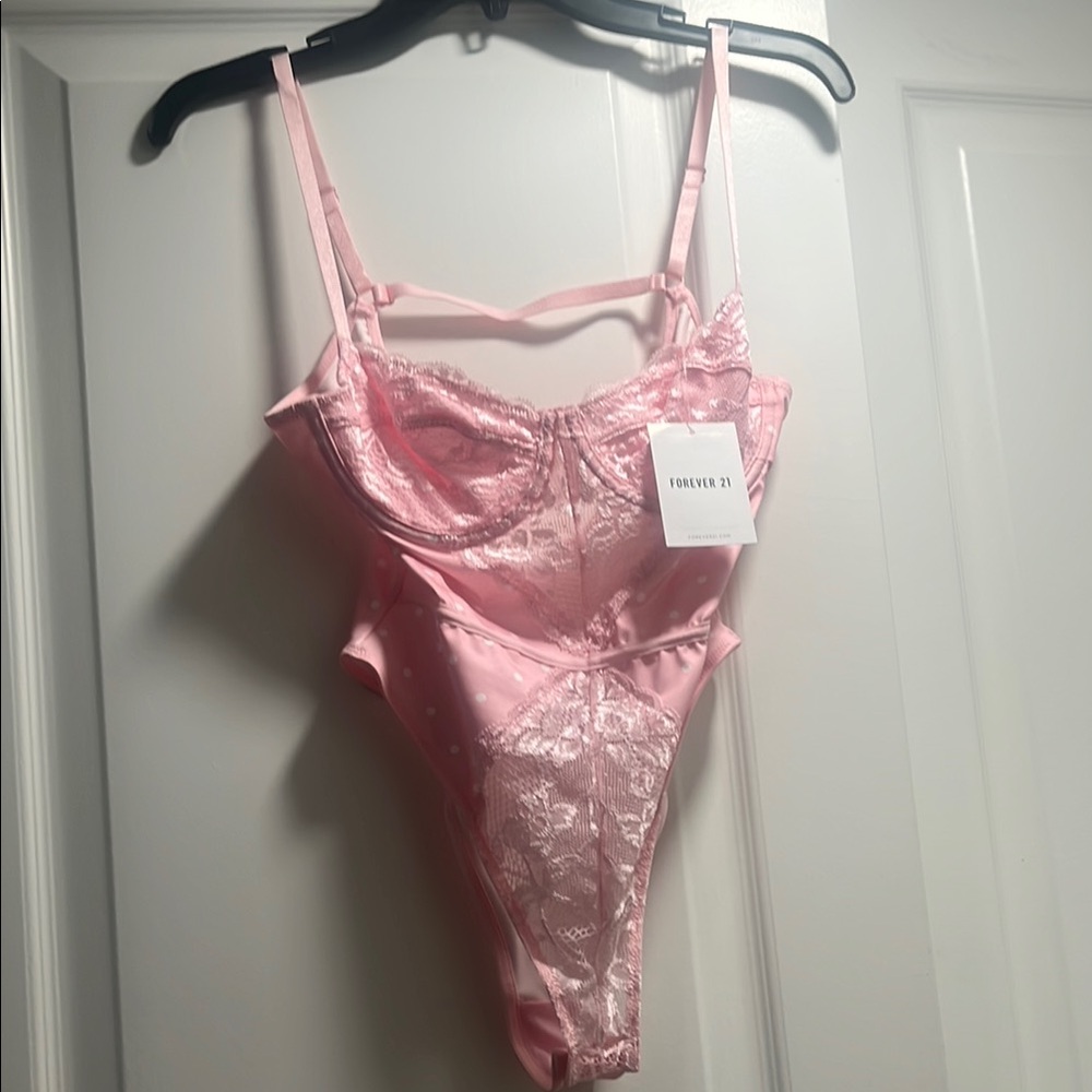 Forever 21 Pink Lace Bodysuit